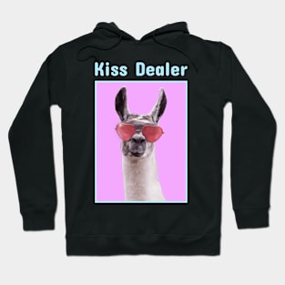 Kiss Dealer Llama with Heart Glasses Hoodie